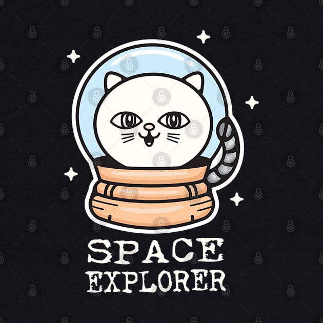 Space Explorer Cat by white.ink